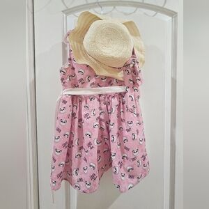 Adorable Pink Panda Print Kids Dress
